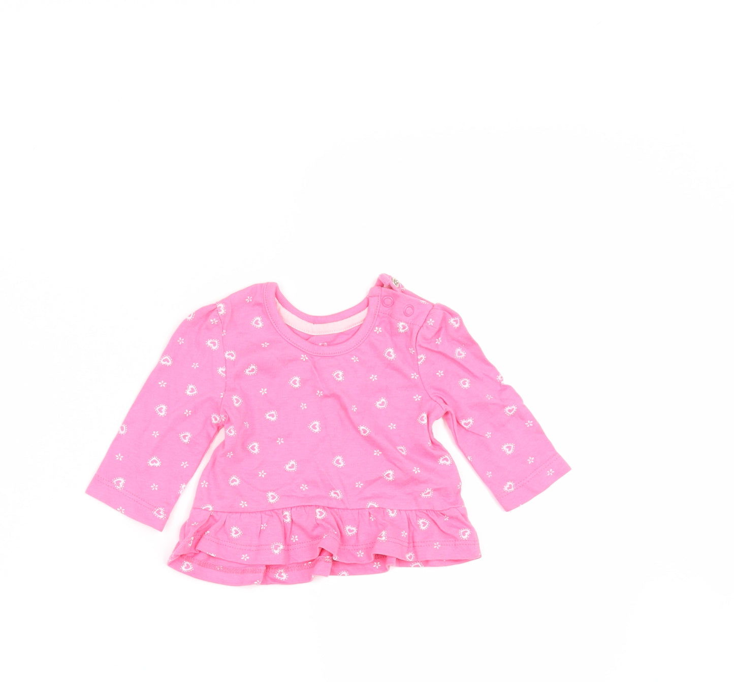 Earlydays Girls Pink Geometric  Basic T-Shirt Size Newborn  - 7.5LB