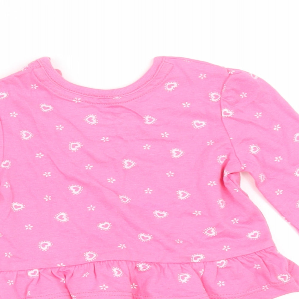 Earlydays Girls Pink Geometric  Basic T-Shirt Size Newborn  - 7.5LB