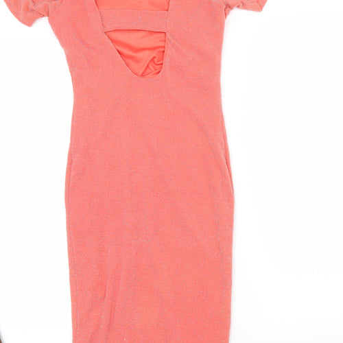 Miss Selfridge Womens Orange   Bodycon  Size 6  - COLD SHOULDER