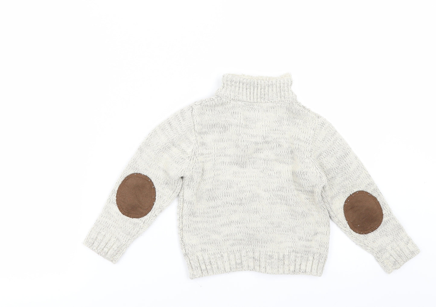 Primark Baby Beige   Pullover Jumper Size 18-24 Months  - Elbow Patches
