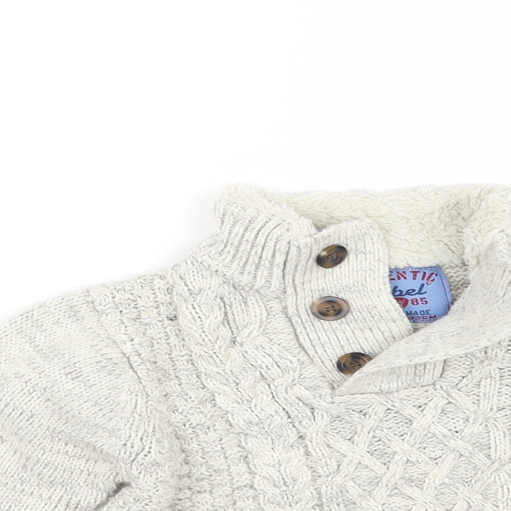 Primark Baby Beige   Pullover Jumper Size 18-24 Months  - Elbow Patches