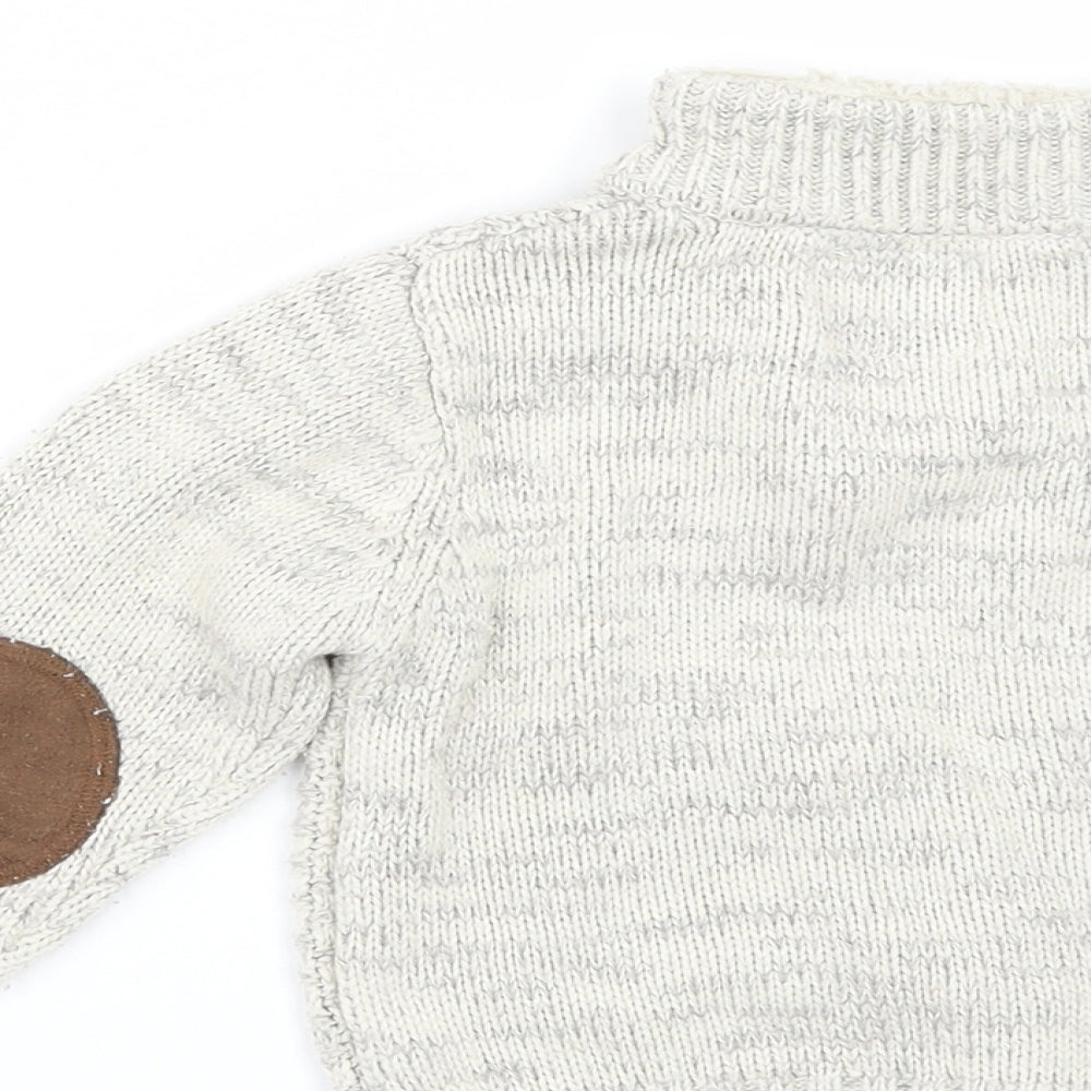 Primark Baby Beige   Pullover Jumper Size 18-24 Months  - Elbow Patches