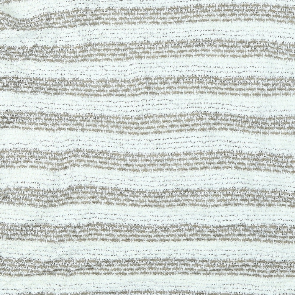 b. young Womens Brown Striped  Pullover Jumper Size L