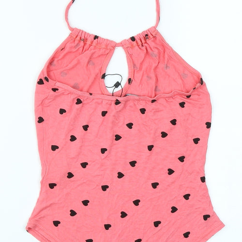 Nasty Gal Womens Pink   Bodysuit One-Piece Size 6  - Heart print