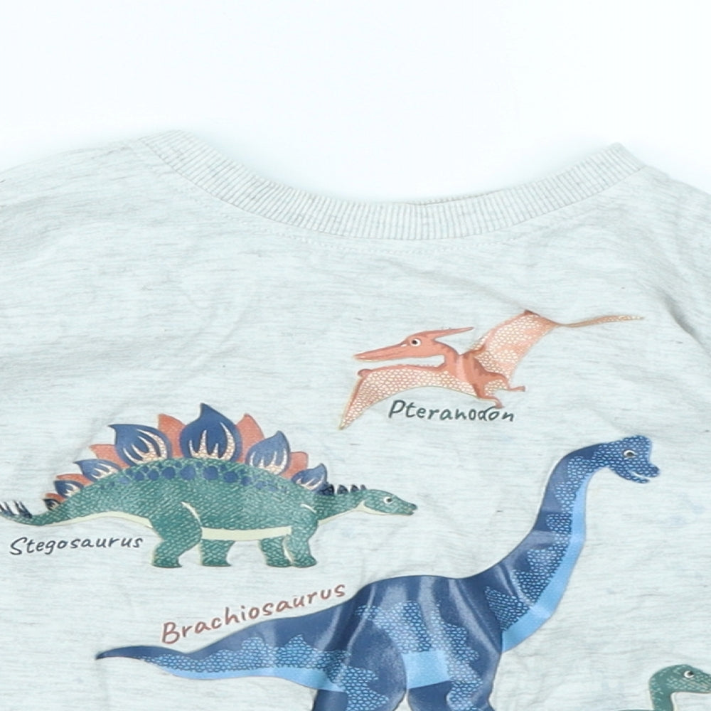 Matalan Baby Grey   Basic T-Shirt Size 18-24 Months  - Dinosaurs