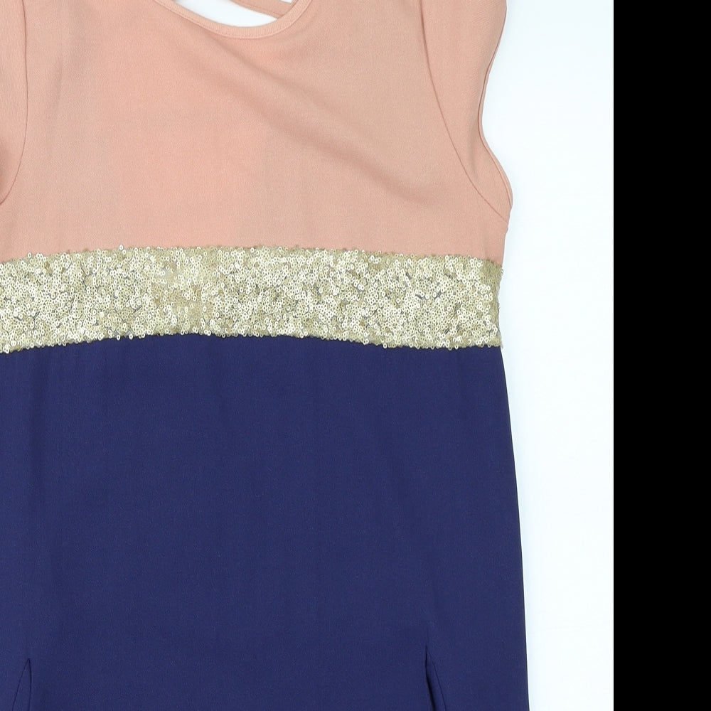 Suncoo Womens Blue Colourblock  A-Line  Size M