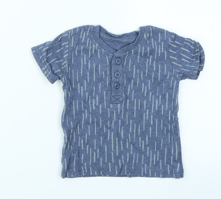 George Boys Blue Striped  Basic Polo Size 3-6 Months