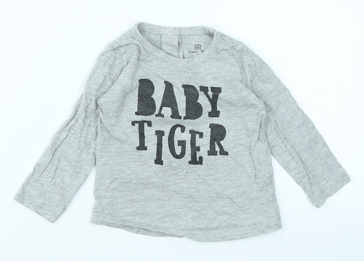RR Boys Grey Basic T-Shirt Size 12 Months