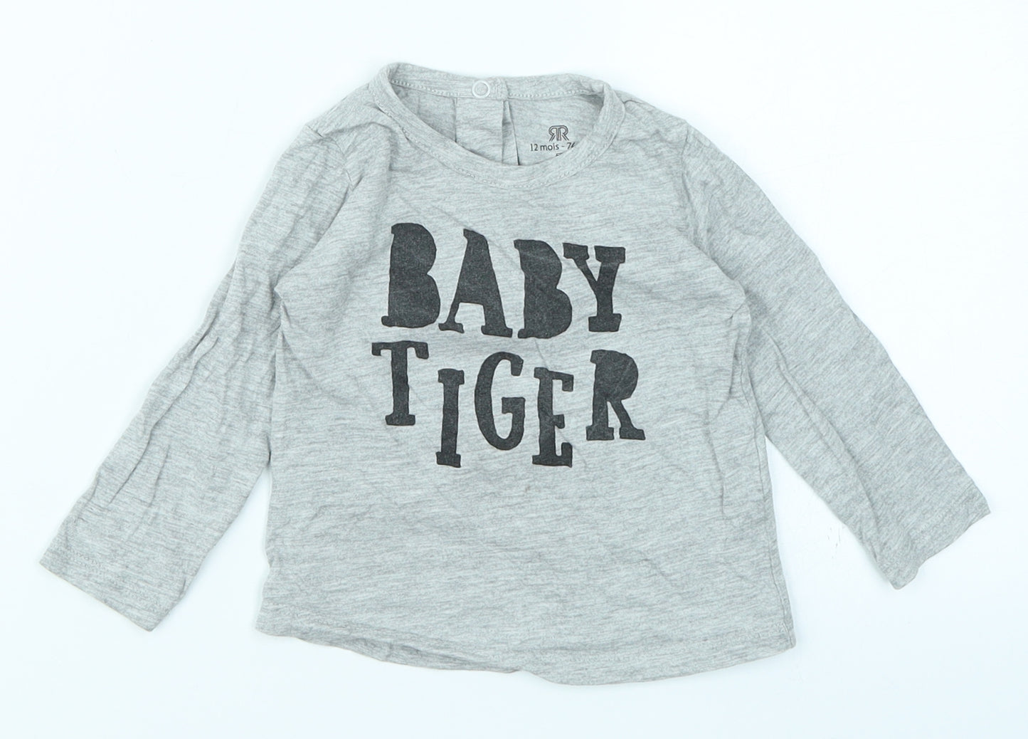RR Boys Grey   Basic T-Shirt Size 12 Months
