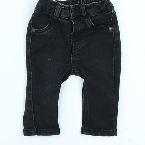 George Boys Black  Denim Cargo Jeans Size 0-3 Months