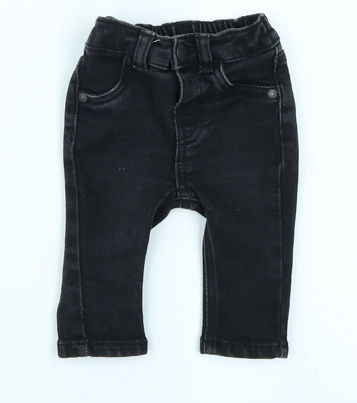 George Boys Black  Denim Cargo Jeans Size 0-3 Months