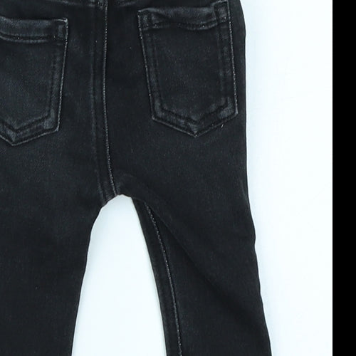 George Boys Black  Denim Cargo Jeans Size 0-3 Months