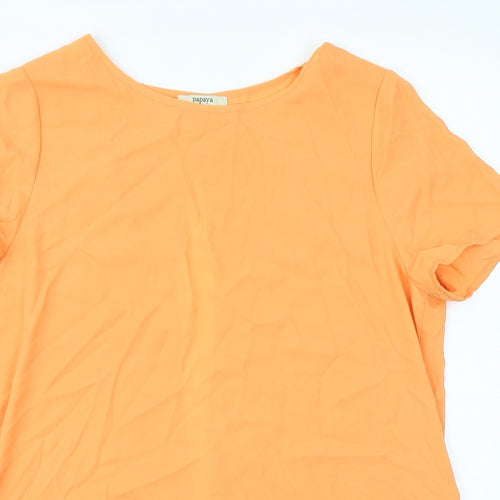 Papaya Womens Orange   Basic Blouse Size 14  - Open back