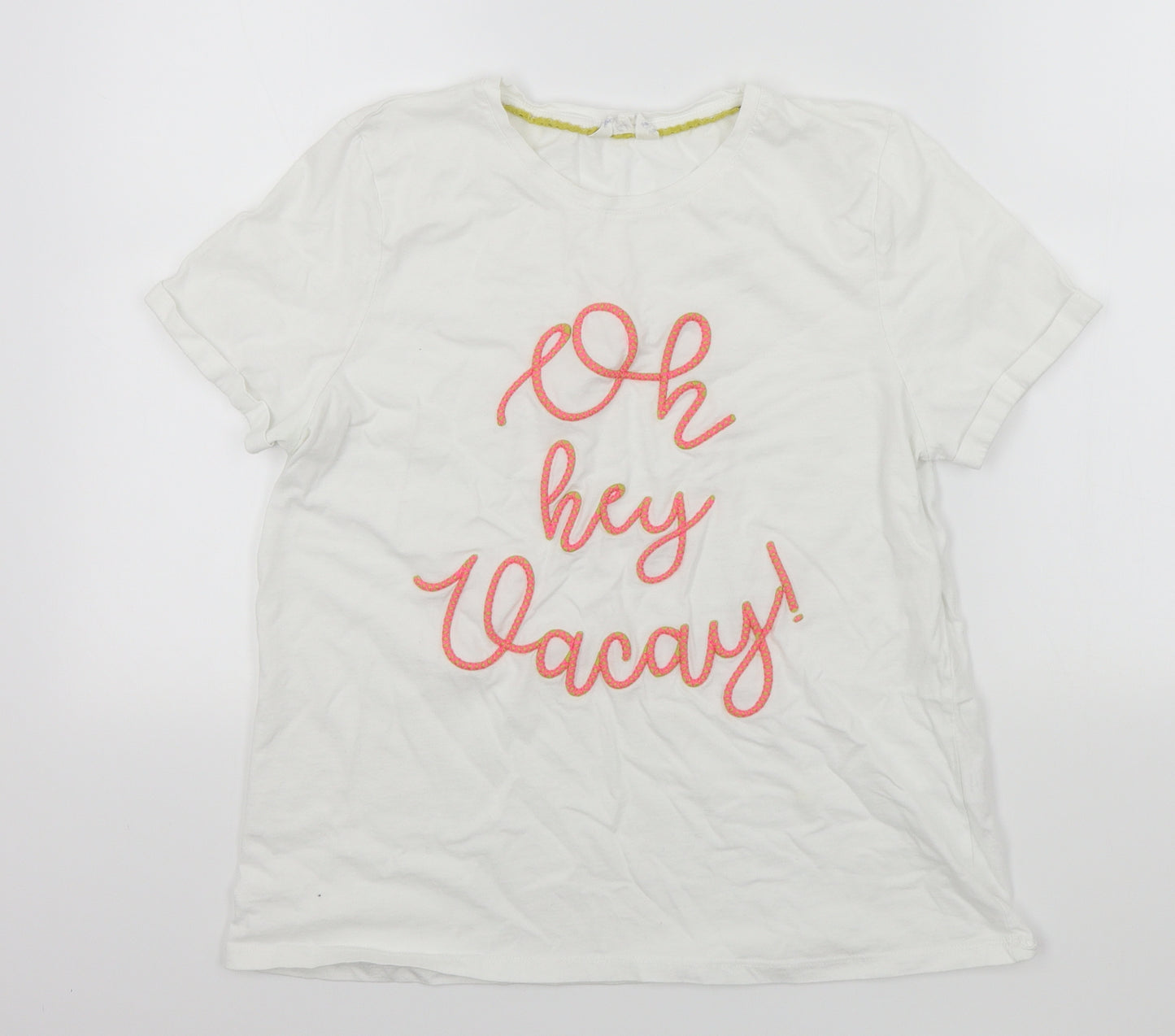 FALMER Womens White Colourblock  Basic T-Shirt Size 14