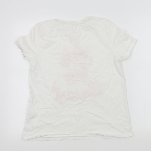FALMER Womens White Colourblock  Basic T-Shirt Size 14