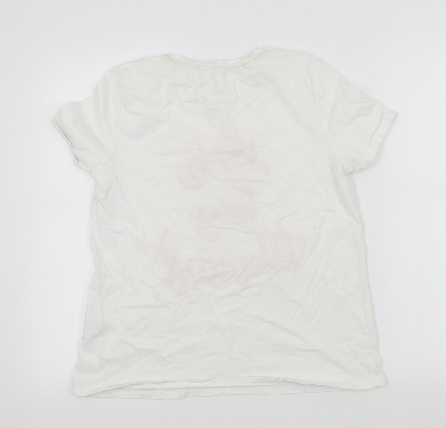 FALMER Womens White Colourblock  Basic T-Shirt Size 14