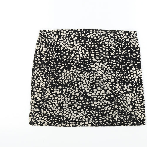 H&M Womens Black Geometric  A-Line Skirt Size M