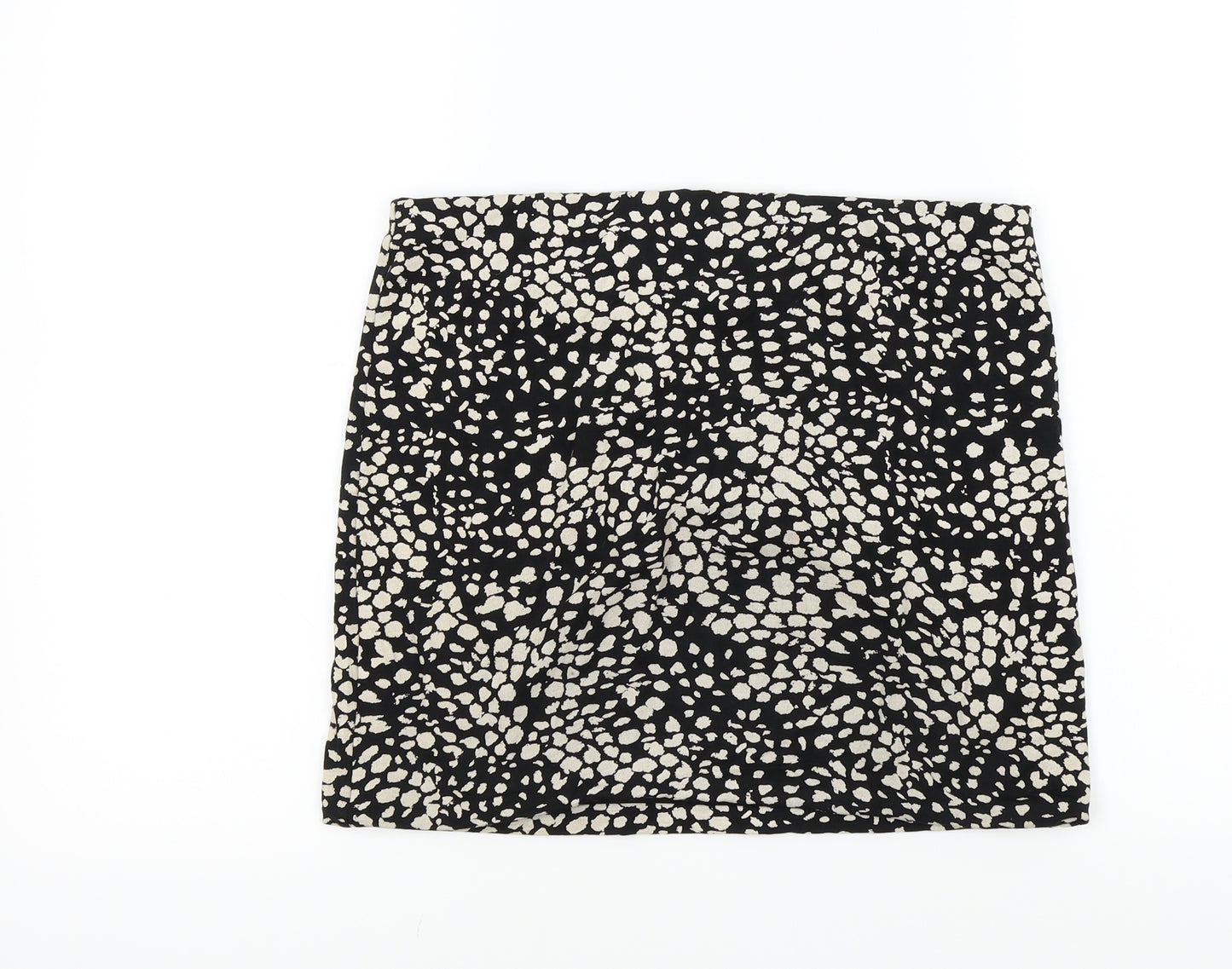 H&M Womens Black Geometric  A-Line Skirt Size M