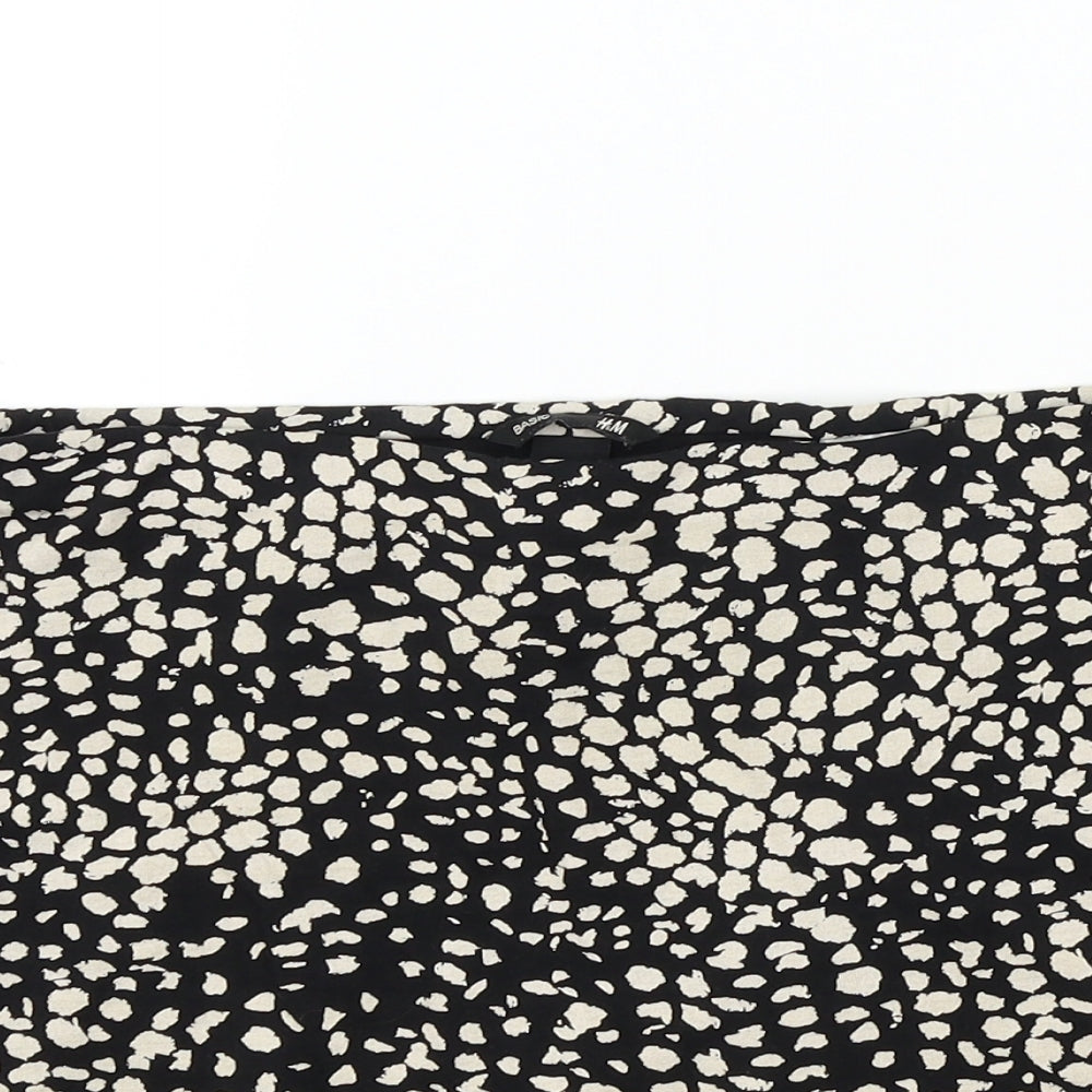 H&M Womens Black Geometric  A-Line Skirt Size M