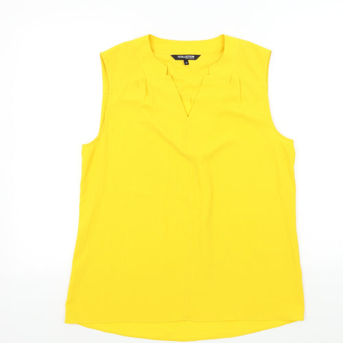 DEBINHAMS Womens Yellow Colourblock  Basic Blouse Size 12