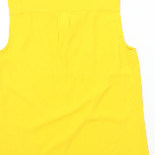 DEBINHAMS Womens Yellow Colourblock  Basic Blouse Size 12