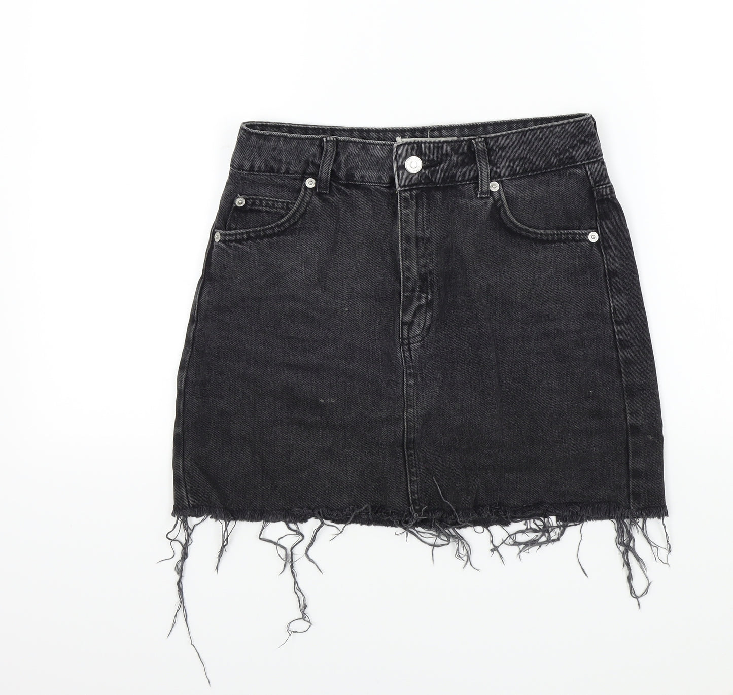 Topshop Womens Black   A-Line Skirt Size 8