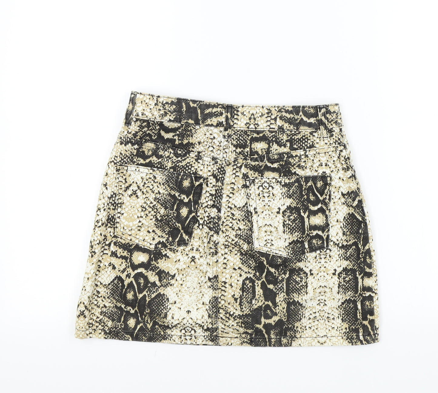 Topshop Womens Brown Animal Print  A-Line Skirt Size 8