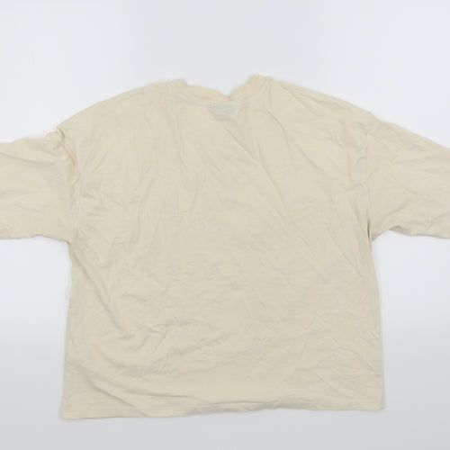 Topshop Womens Beige Colourblock  Basic T-Shirt Size 8