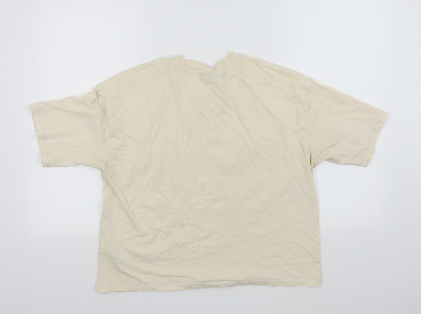 Topshop Womens Beige Colourblock  Basic T-Shirt Size 8