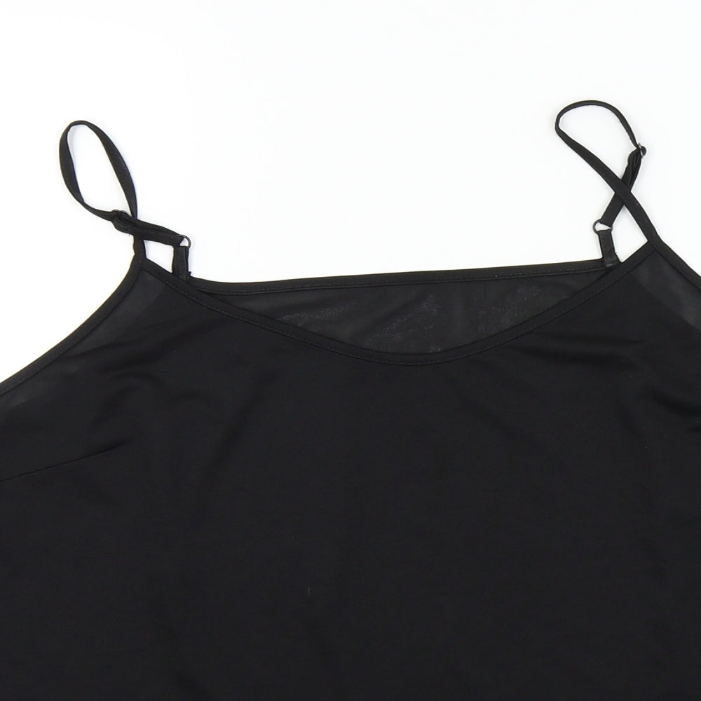 Peackocks Womens Black Colourblock  Basic T-Shirt Size 20