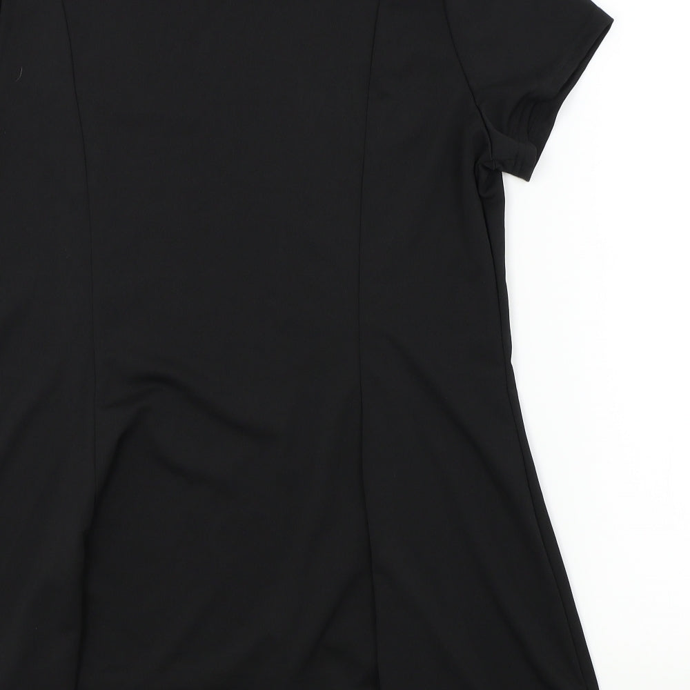 Celmia Womens Black Colourblock  Basic T-Shirt Size 3XL