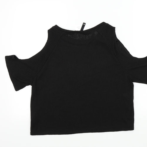 H&M Womens Black Colourblock  Basic T-Shirt Size M