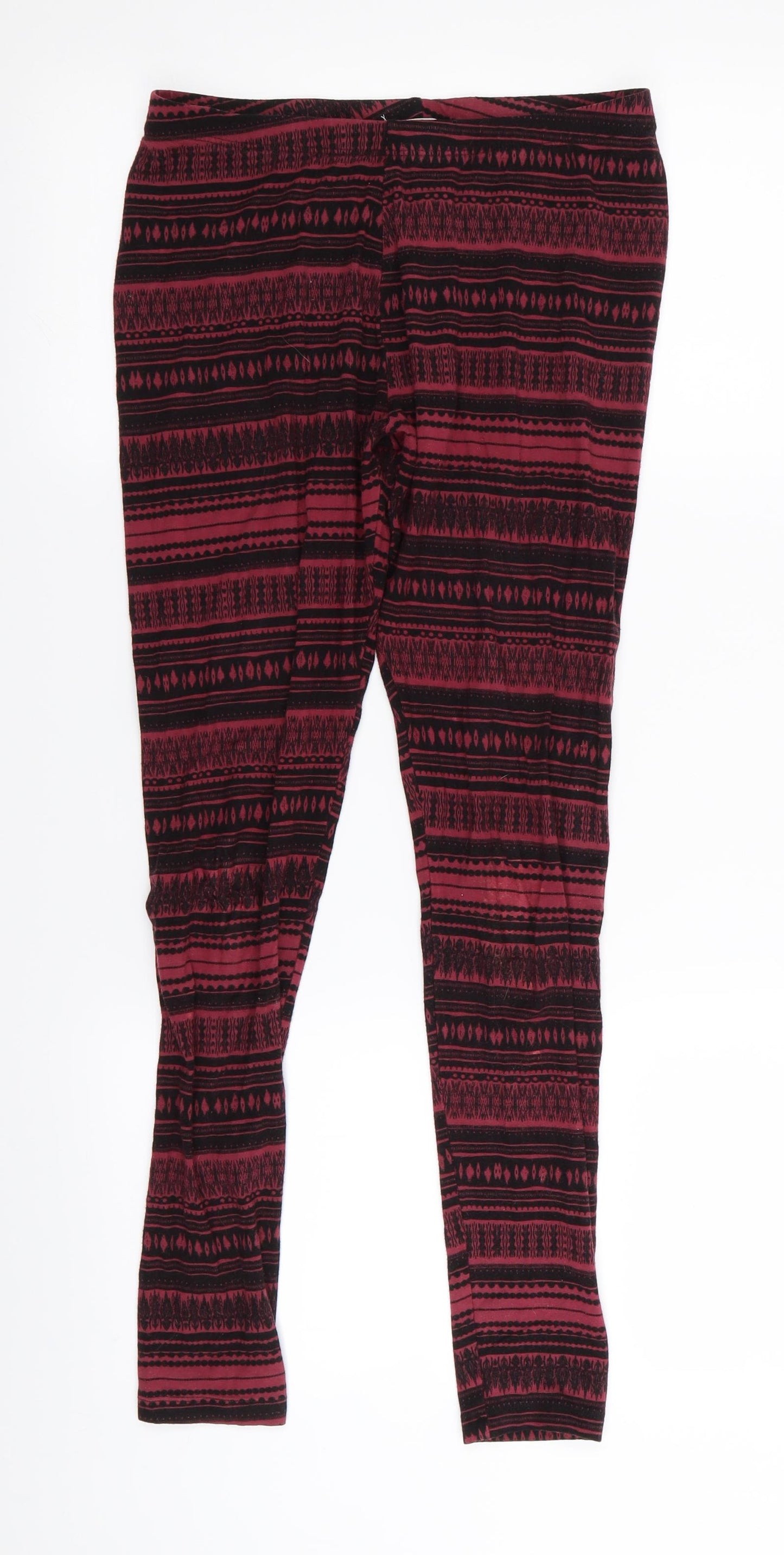 Papaya Womens Red Geometric  Jegging Leggings Size 10 L25 in - Stretch waistband/legging