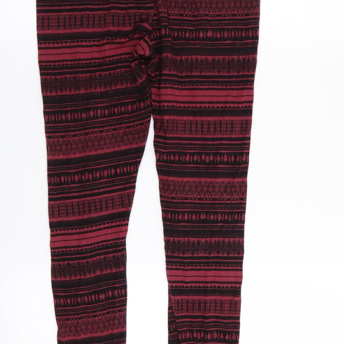 Papaya Womens Red Geometric  Jegging Leggings Size 10 L25 in - Stretch waistband/legging
