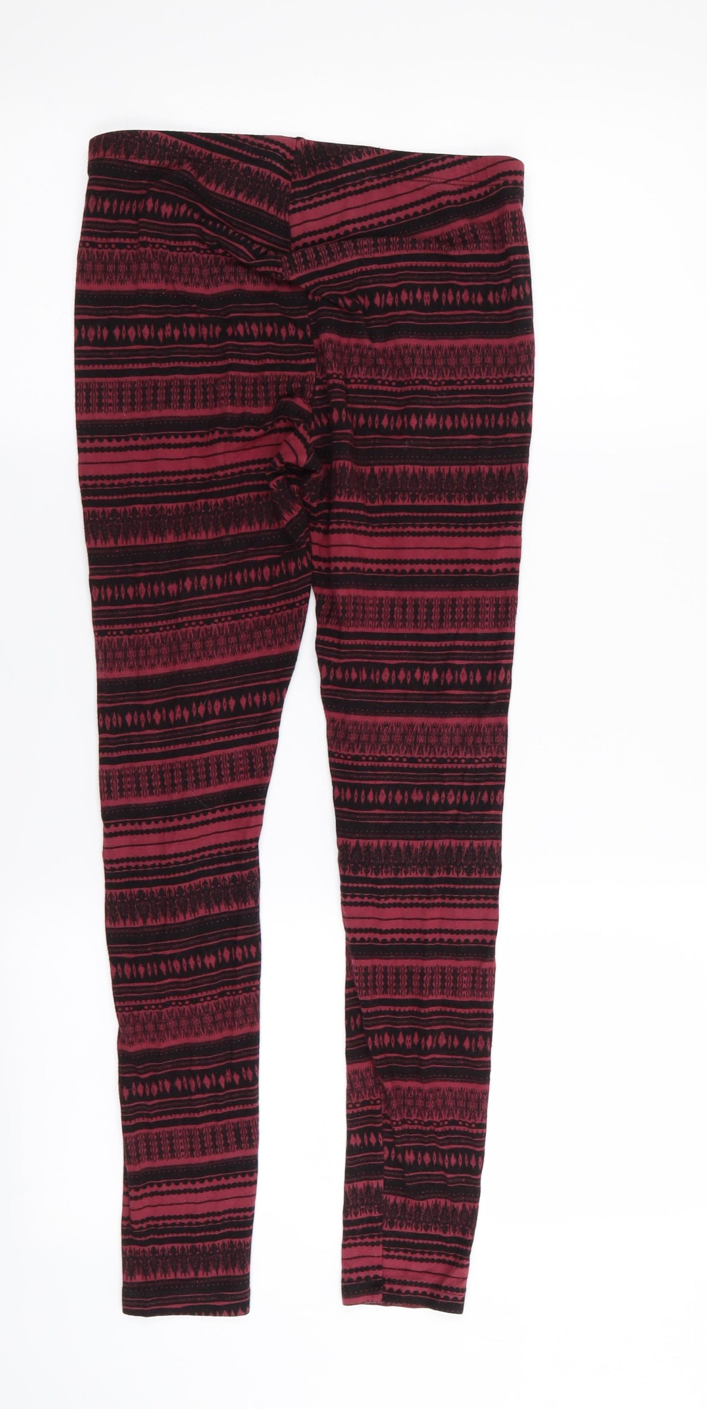 Papaya Womens Red Geometric  Jegging Leggings Size 10 L25 in - Stretch waistband/legging