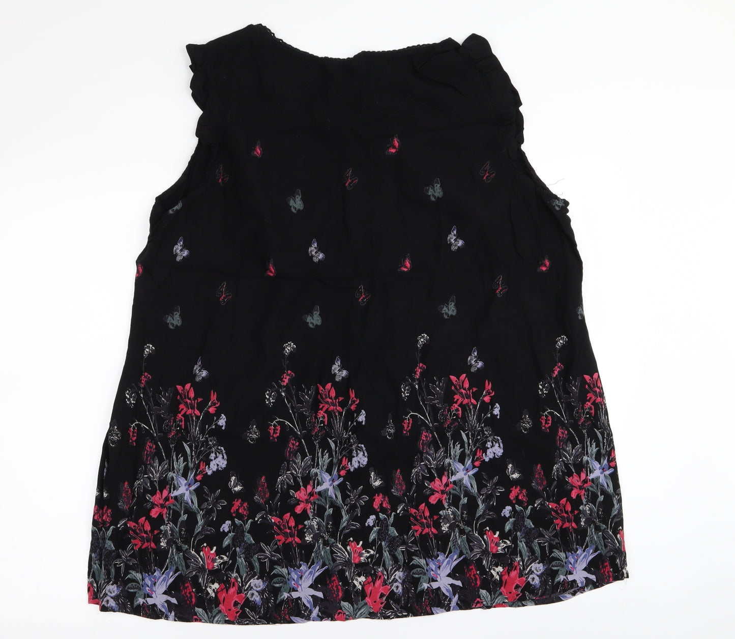 love yours Womens Black Floral  Basic Tank Size 22