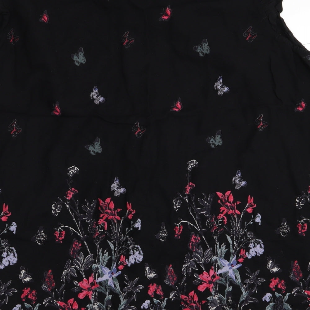love yours Womens Black Floral  Basic Tank Size 22