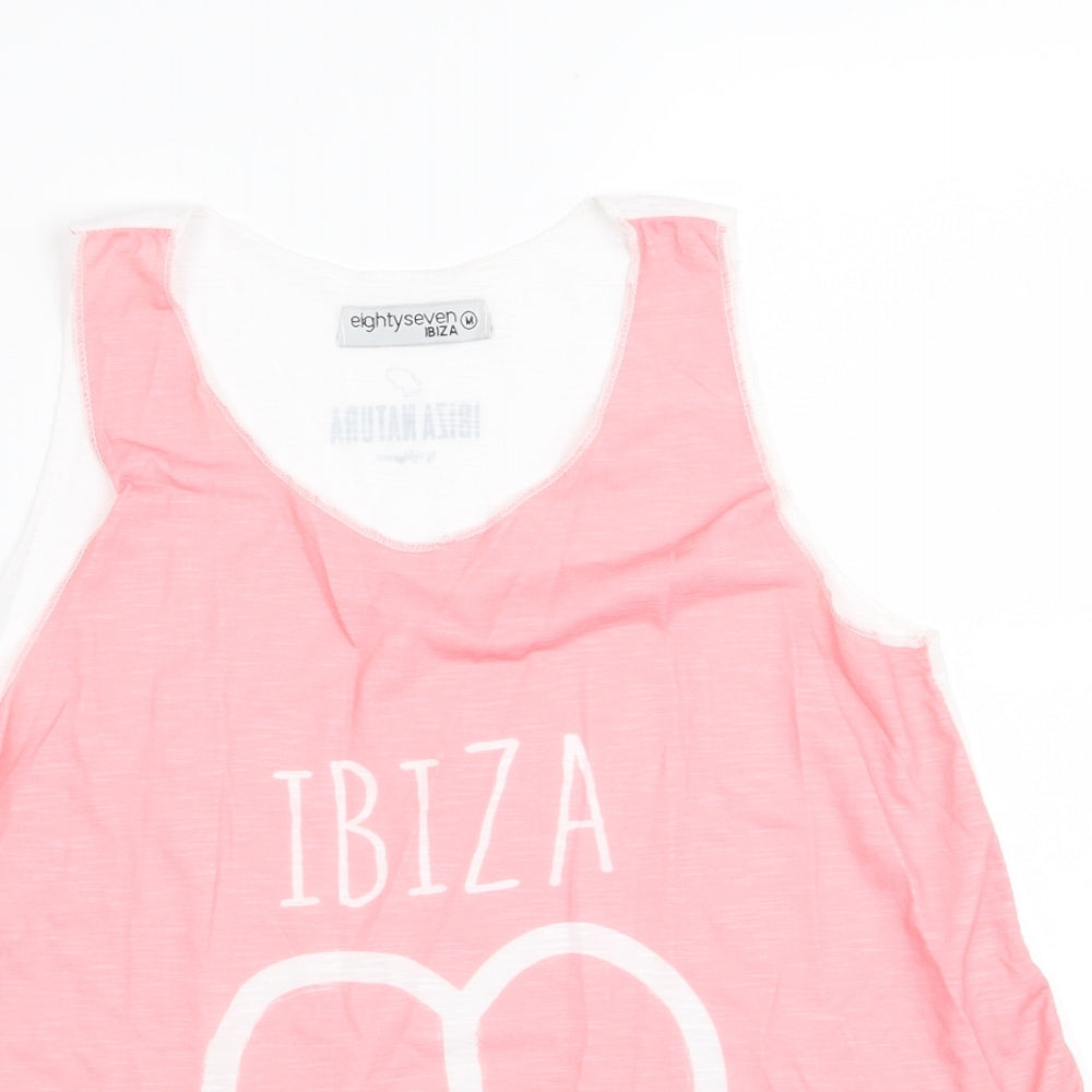 eightyseven ibiza Womens Pink   Basic Tank Size M