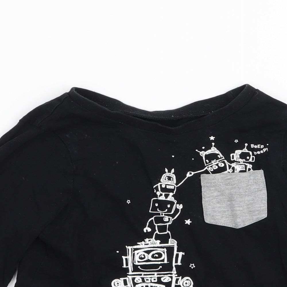 Asda George Boys Black   Basic T-Shirt Size 2-3 Years