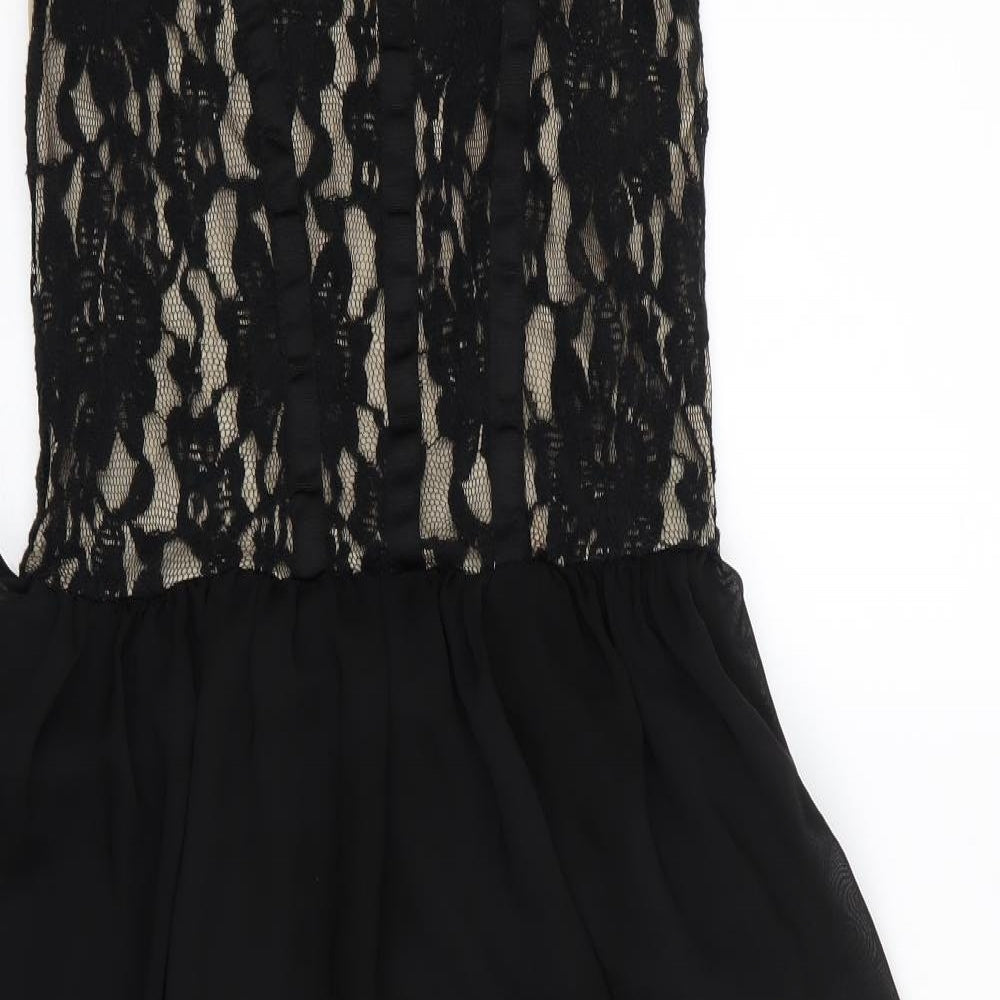 Primark Womens Black Floral  Fit & Flare  Size 12