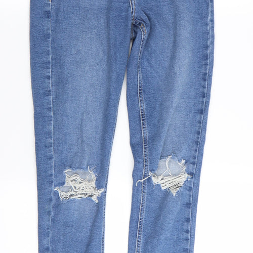 Topshop Womens Blue   Skinny Jeans Size 28 in L32 in - RIPPED JEANS