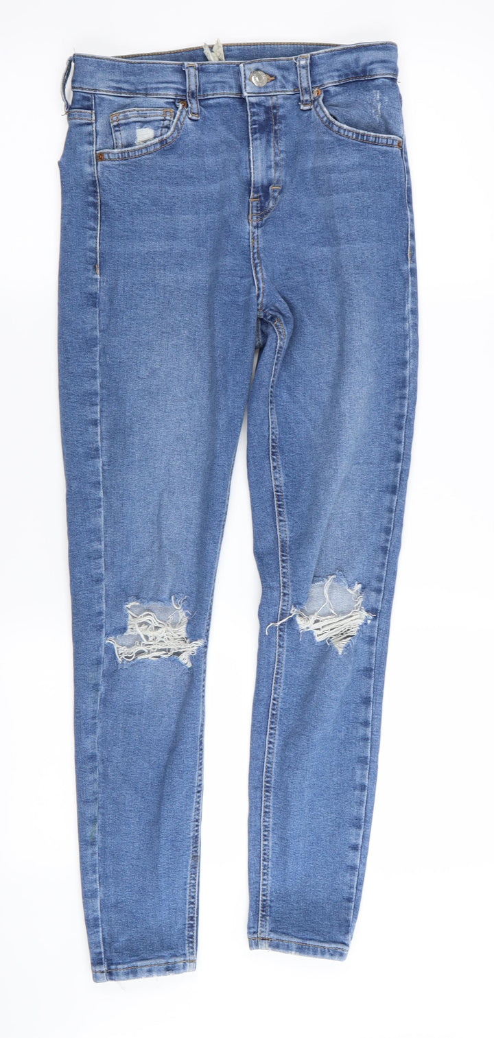 Topshop Womens Blue Skinny Jeans Size 28 in L32 in - RIPPED JEANS