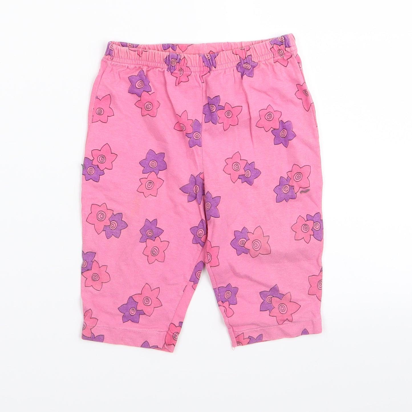 chanbo Girls Pink Floral  Capri Leggings Size 12 Months