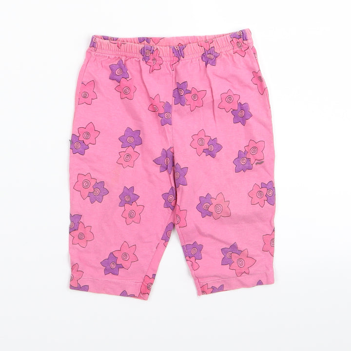 chanbo Girls Pink Floral Capri Leggings Size 12 Months