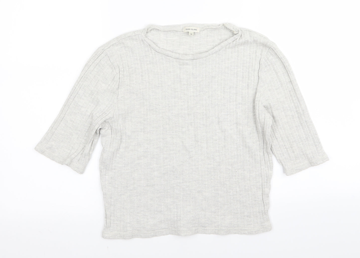 River Island Womens Grey   Basic T-Shirt Size 14