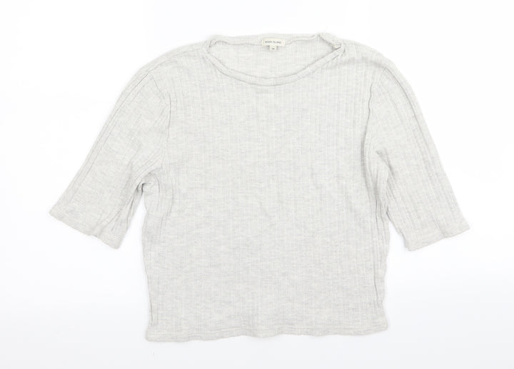 River Island Womens Grey   Basic T-Shirt Size 14