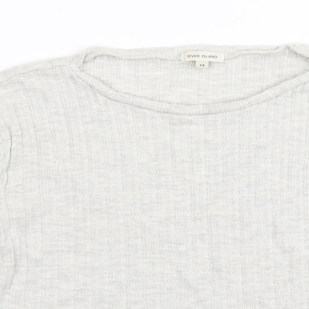 River Island Womens Grey   Basic T-Shirt Size 14