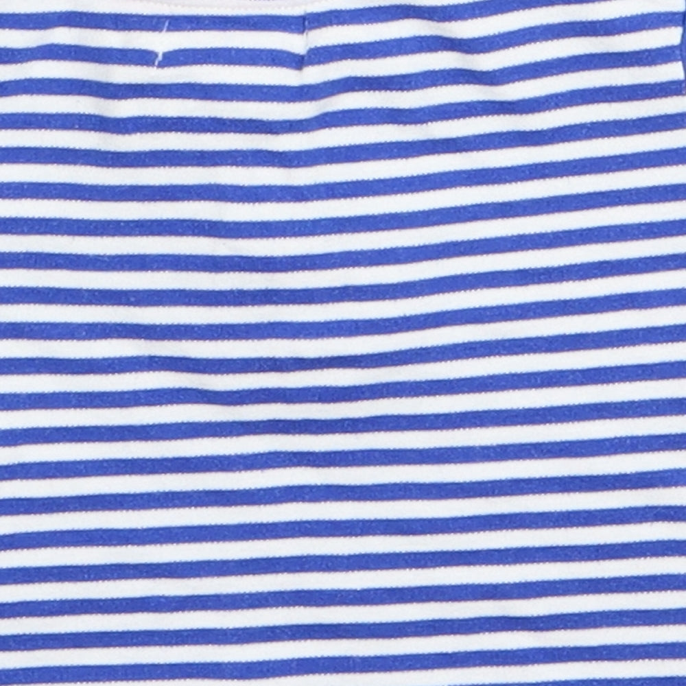 BABLUNO Boys Blue Striped  Basic T-Shirt Size 3-6 Months