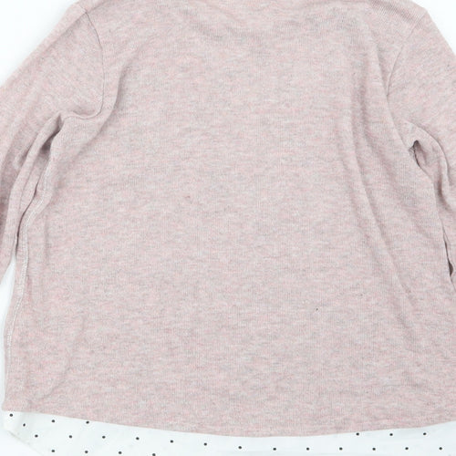 H&M Girls Pink  Knit Pullover Jumper Size 11-12 Years