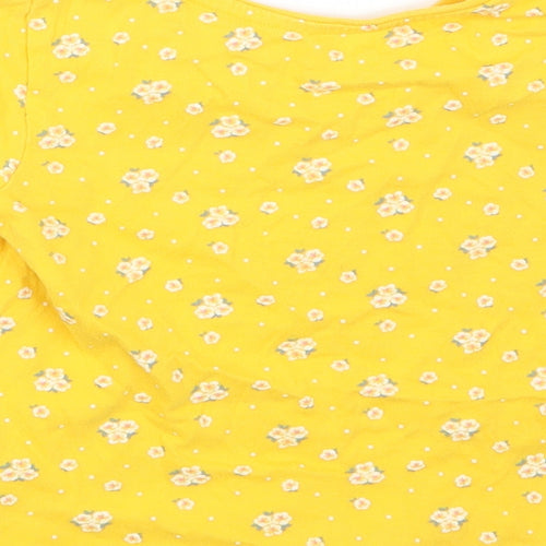 Primark Girls Yellow Floral  Basic T-Shirt Size 4-5 Years
